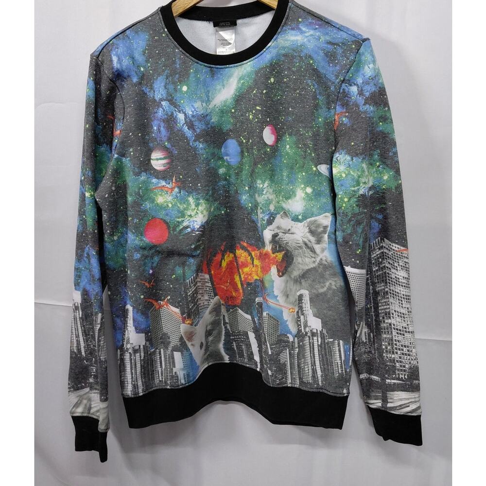 FIFTH SUN Graphic Print Sweatshirt Knit Long Sleeve Pullover Size S